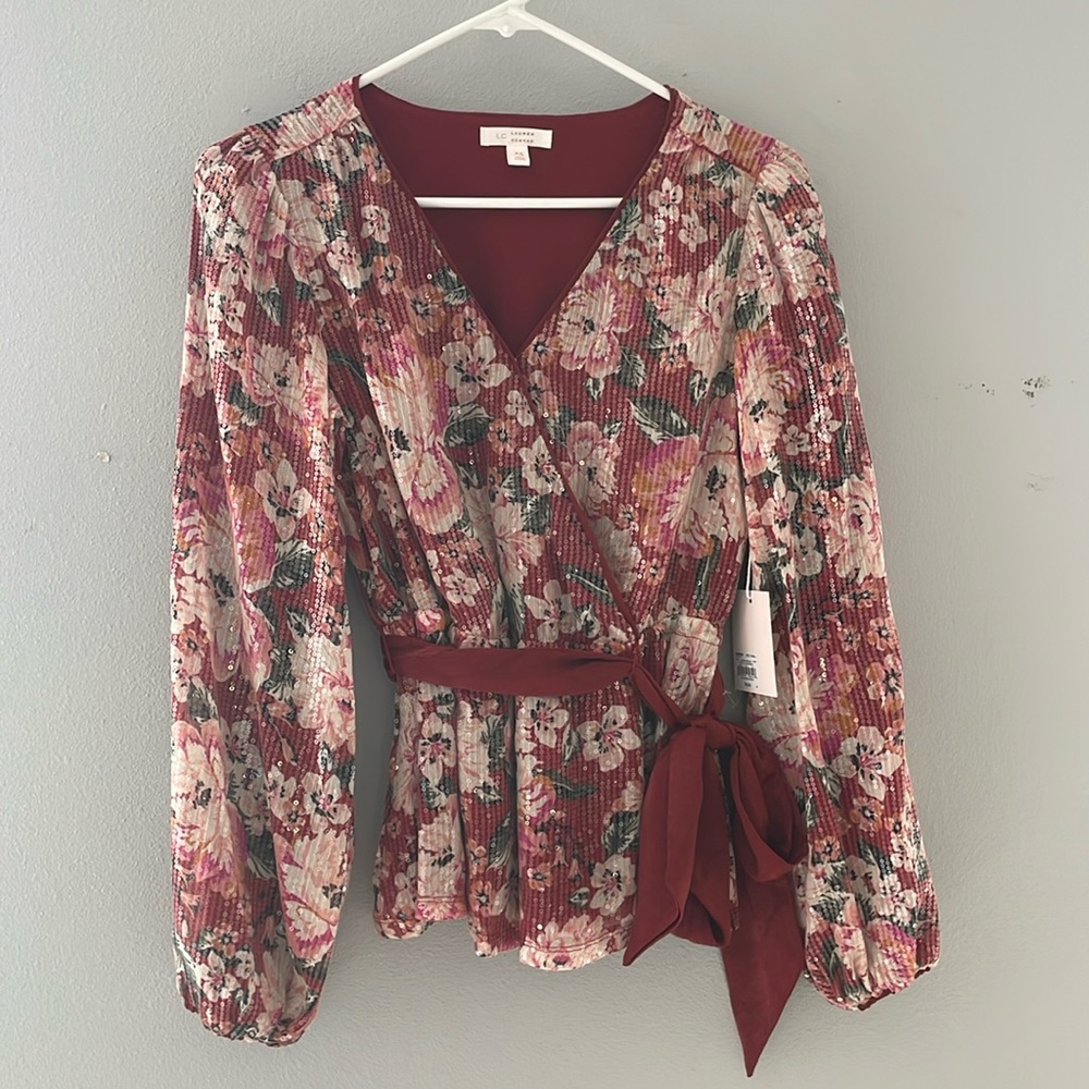 Lauren Conrad sequin tie top